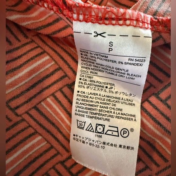 Banana Republic Red Geometric Faux Wrap Sheath Dress Size Small Petite SP - Picture 7 of 7